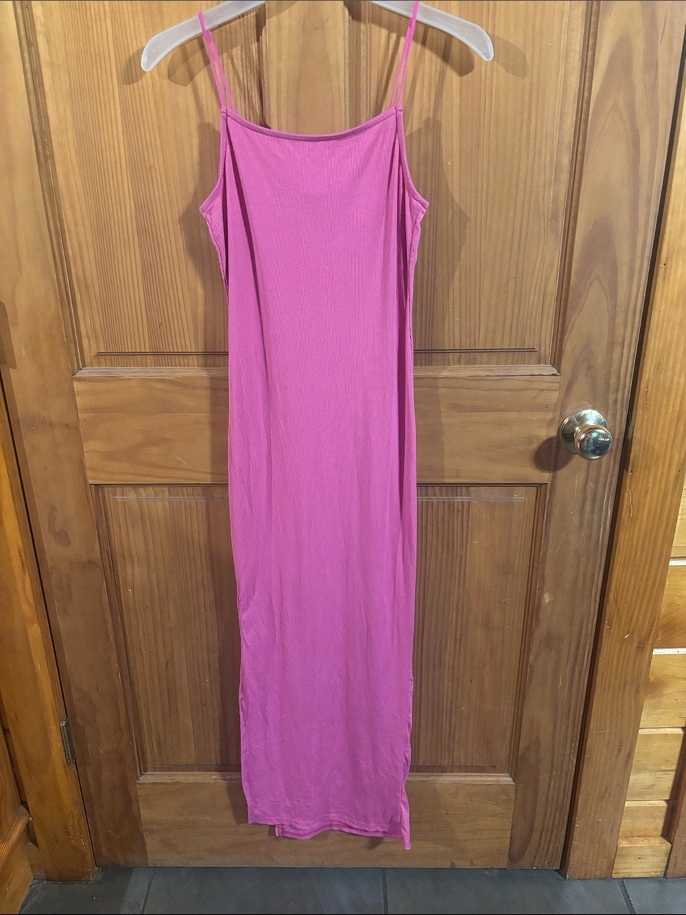 Women's Spaghetti-Strap Maxi Dress in Bright Pink